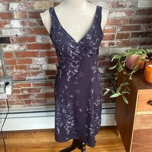 Freedom Trail Kyodan Black Floral Built in Bra Sport Dress Size SP